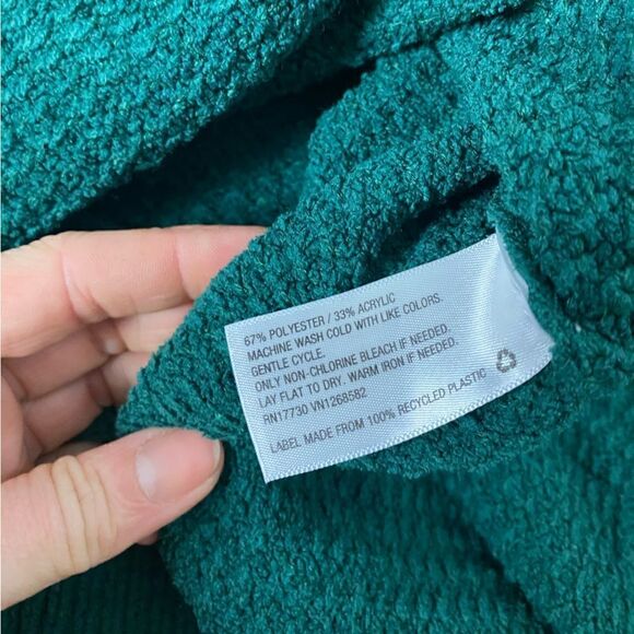 A NEW DAY | Set of 2 Oversized Chenille Split Seam Sweaters Teal Green Size M - Picture 10 of 10